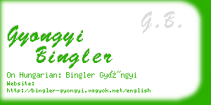 gyongyi bingler business card